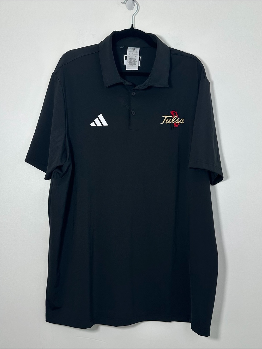 Adidas Tulsa Golden Hurricane Men’s XL Black Player ID Performance Polo